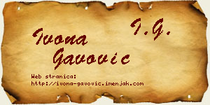 Ivona Gavović vizit kartica
